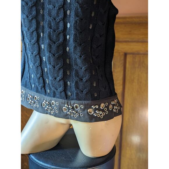 Vintage Y2K Archive Avade Garde Knit Sleeveless Sweater Grommet Techwear Sz M - Picture 2 of 6